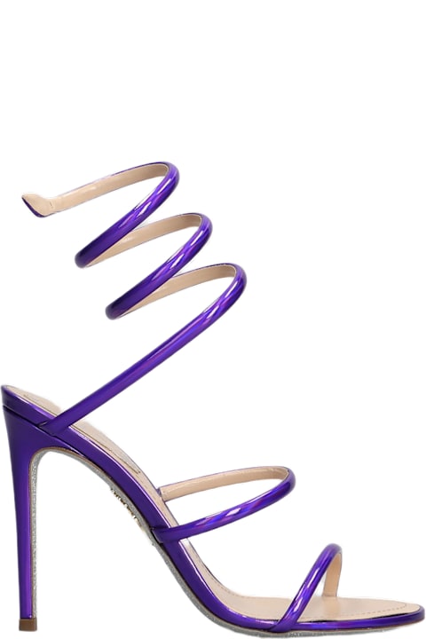 Sandals for Women René Caovilla Cleo Metallic Sandals In Viola Leather