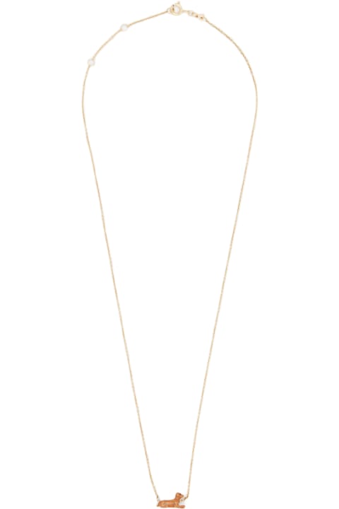Aliita Necklaces for Women Aliita 9k Gold Perrito Pelota Polished Necklace
