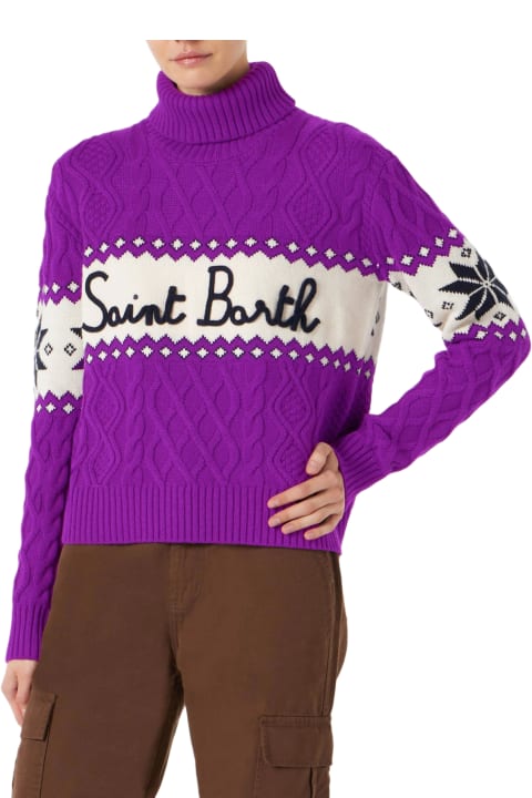 MC2 Saint Barth for Women MC2 Saint Barth Woman Half-turtleneck Sweater With Saint Barth Lettering