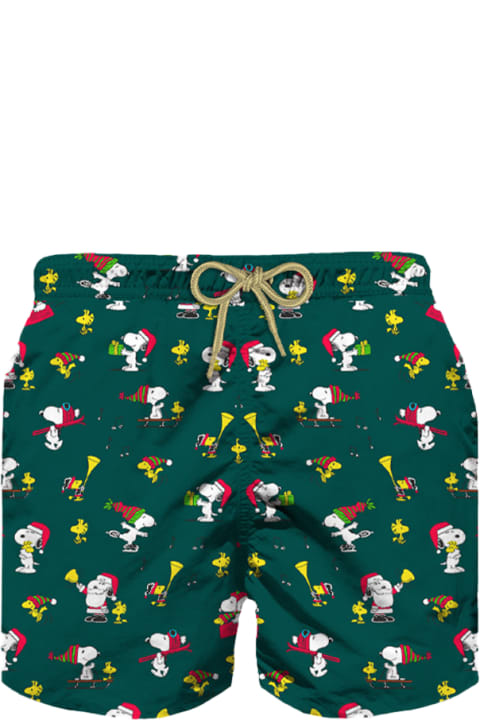 Homeware MC2 Saint Barth Man Light Fabric Swim Shorts With Snoopy Padel Print | Snoopy - Peanuts Special Edition