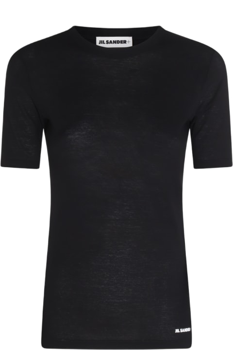Jil Sander Topwear for Women Jil Sander Black Cotton T-shirt