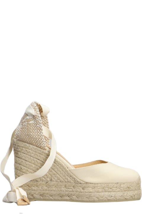 Wedges for Women Castañer Carina-8ed-001 Wedges In Beige Canvas
