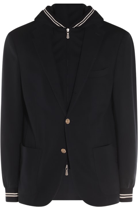 Eleventy for Men Eleventy Dark Blue Cotton Blazer
