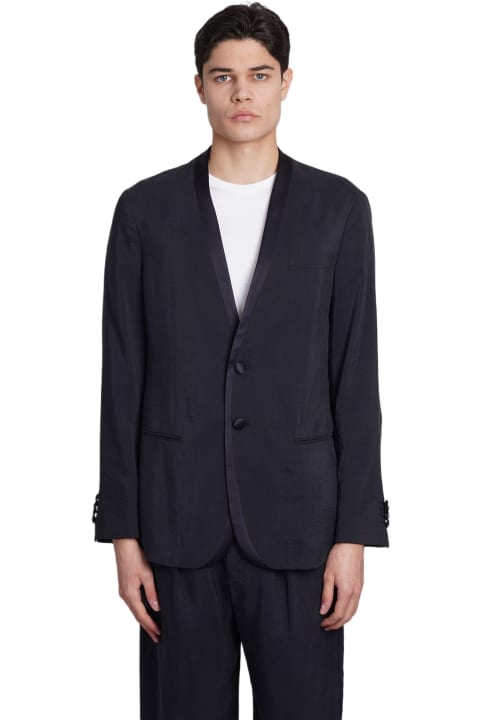 Giorgio Armani Coats & Jackets for Men Giorgio Armani Blazer In Blue Silk
