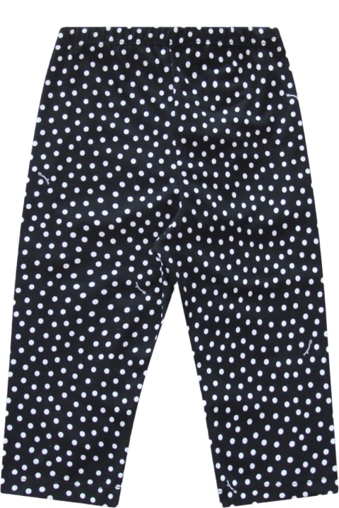 Bottoms for Girls Monnalisa Black And White Cotton Dots Pants