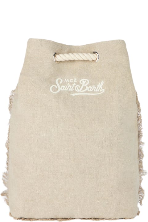 Fashion for Kids MC2 Saint Barth Beige Boat Linen Backpack