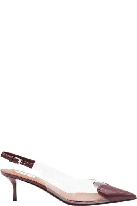 Alaia Dark Red And Trasparent Pumps