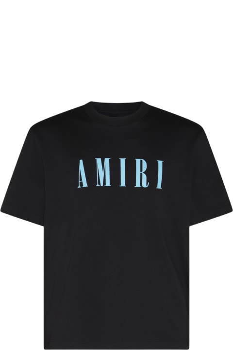 Clothing Sale for Men AMIRI Black And Light Blue Cotton T-shirt