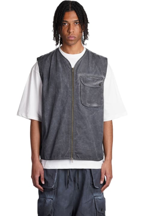 A Paper Kid Coats & Jackets for Men A Paper Kid Vest In Black Cotton