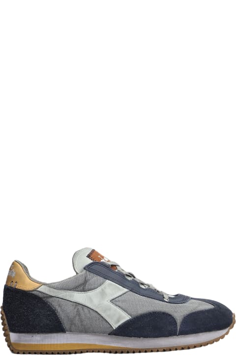 Sneakers for Men Diadora Equipe H Sneakers In Blue Suede And Fabric