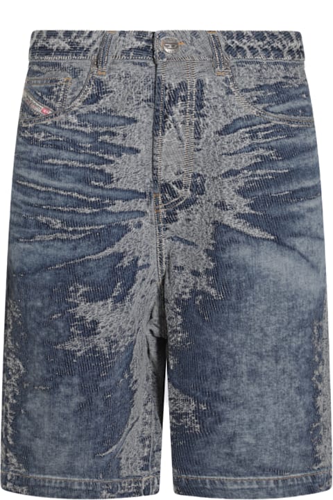 Diesel سراويل لـ القسم الرجالي Diesel Blue Cotton Short