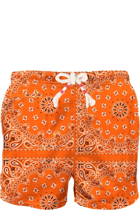 أدوات منزلية MC2 Saint Barth Man Swim Shorts With Orange Bandanna Print