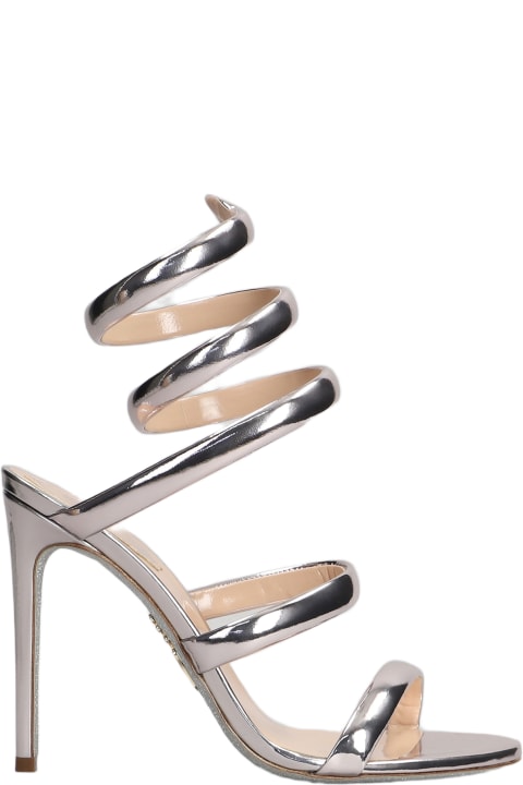 René Caovilla Sandals for Women René Caovilla Serpente Sandals In Silver Leather