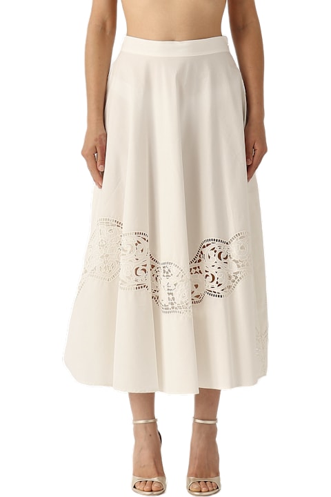 スカート TWINSET SS25 Sangallo skirt (251TT2332 00282) TWINSET: Skirt woman - Ice | Twinset skirt 251TT2332 online