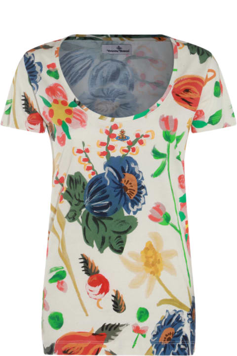 Vivienne Westwood Topwear for Women Vivienne Westwood Cream Multicolour Cotton T-shirt