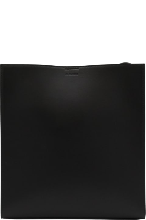 Shoulder Bags for Men Jil Sander Black Leather Tangle Medium Crossbody Bag