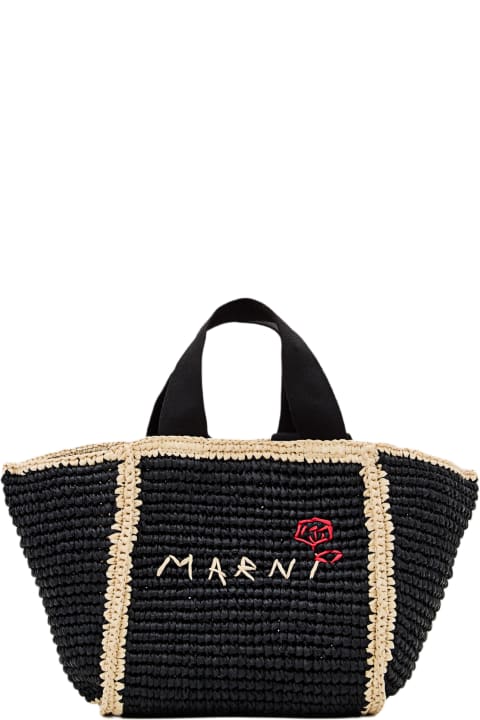 Marni Shoulder Bags for Women Marni Small Raffia Shopping Bag