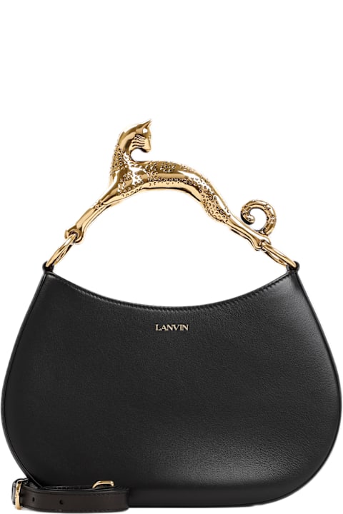 Lanvin Totes for Women Lanvin Black Hobo Cat Bag
