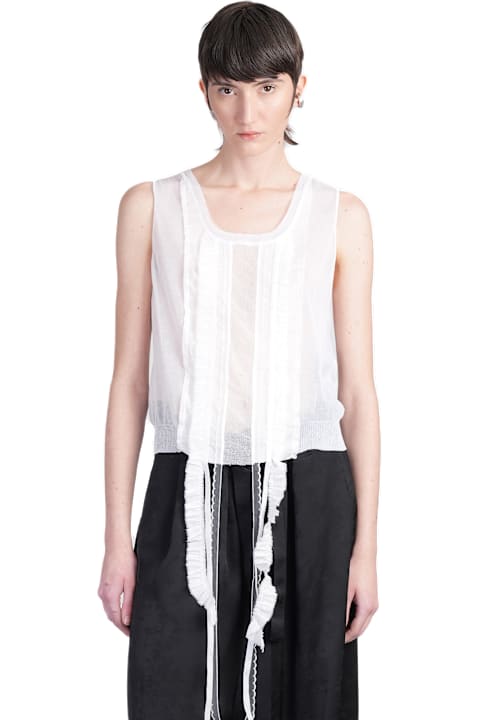 Ann Demeulemeester for Women Ann Demeulemeester Lotta Topwear In White Cotton
