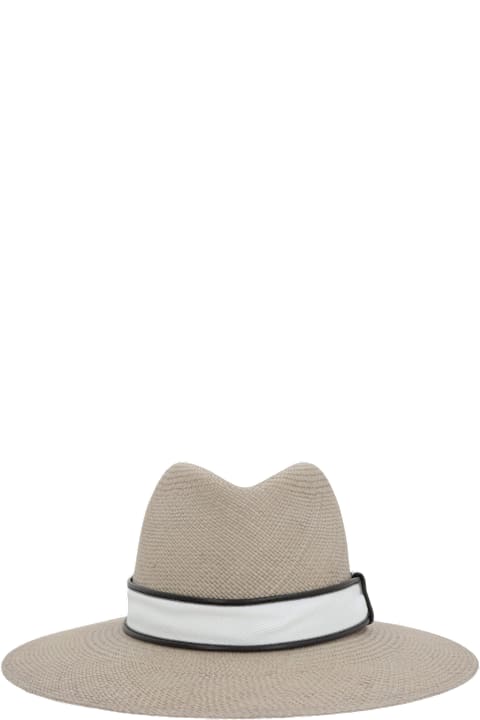 Brunello Cucinelli قبعات لـ السيدات Brunello Cucinelli Natural Straw Fedora