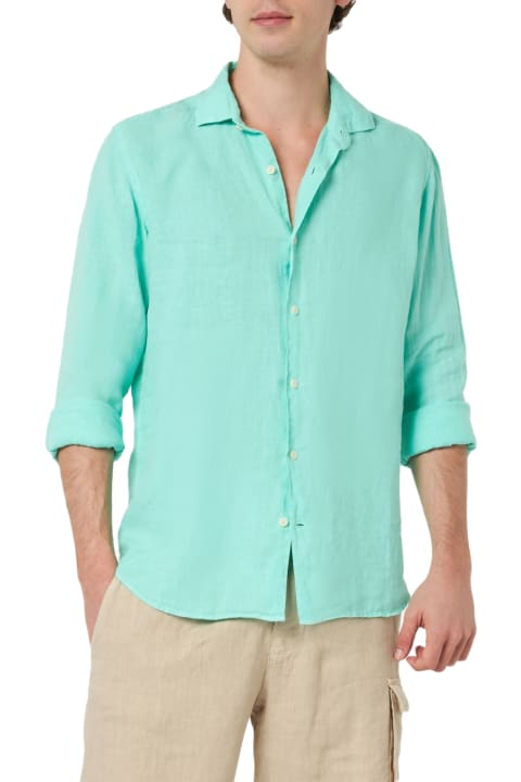 أدوات منزلية MC2 Saint Barth Man Mint Green Linen Shirt Pamplona