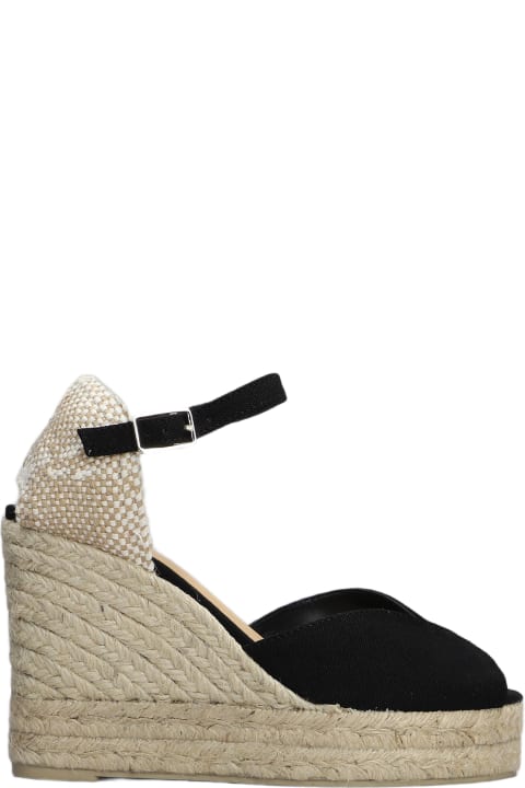 Castañer Sandals for Women Castañer Bianca-8ed-001 Wedges In Black Canvas
