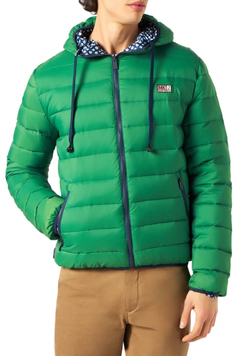 Homeware MC2 Saint Barth Man Double Face Green Down Jacket Courchevel