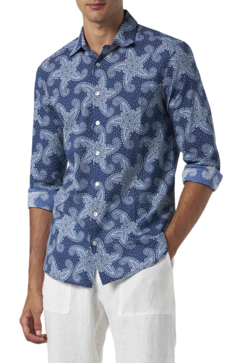 MC2 Saint Barth for Men MC2 Saint Barth Man Muslin Cotton Sikelia Shirt With Paisley Star Print