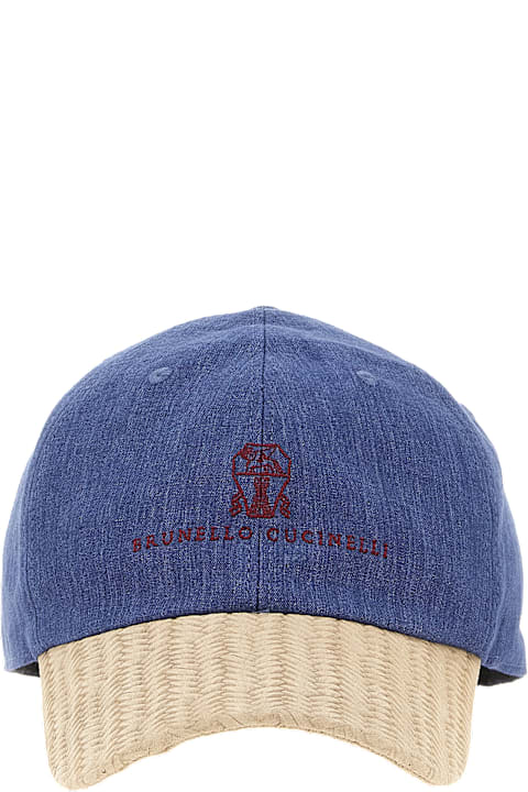 Hats Sale for Men Brunello Cucinelli Logo Embroidery Cap