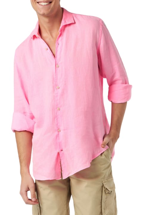 Homeware MC2 Saint Barth Man Water Color Fluo Pink Linen Pamplona Shirt