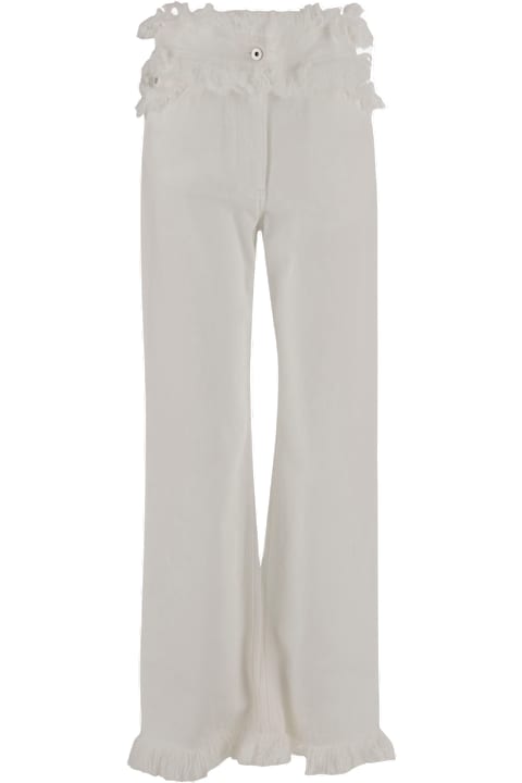 Ferragamo Pants & Shorts for Women Ferragamo Frayed Cotton Trousers