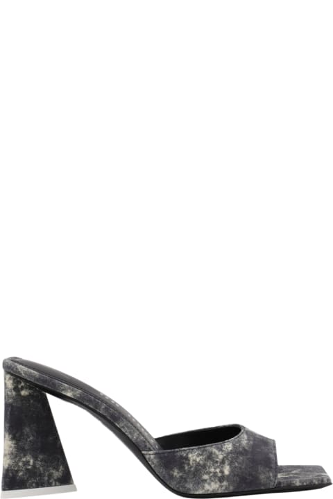 Sandals for Women The Attico Black And White Leather Devon Mules