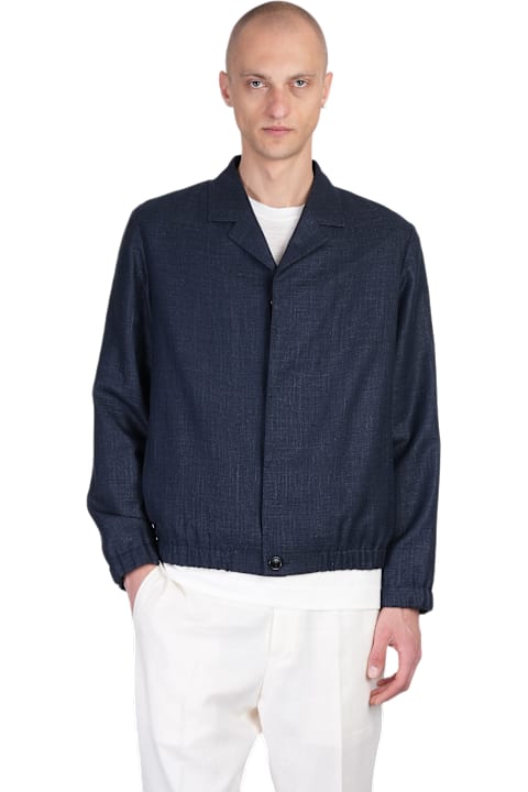 Zegna Coats & Jackets for Men Zegna Casual Jacket In Blue Linen
