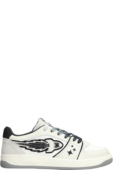 Enterprise Japan for Men Enterprise Japan Egg Rocket Sneakers In White Leather And Fabric