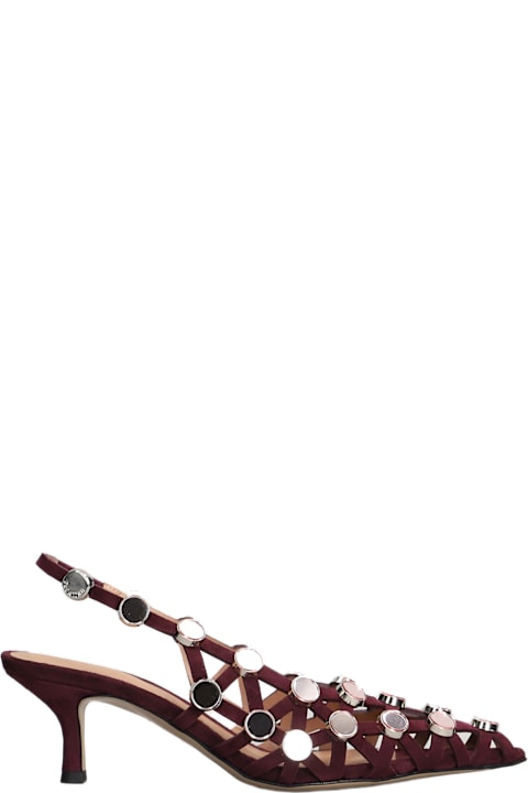 The Attico أحذية لـ السيدات The Attico Grid Pumps In Bordeaux Suede