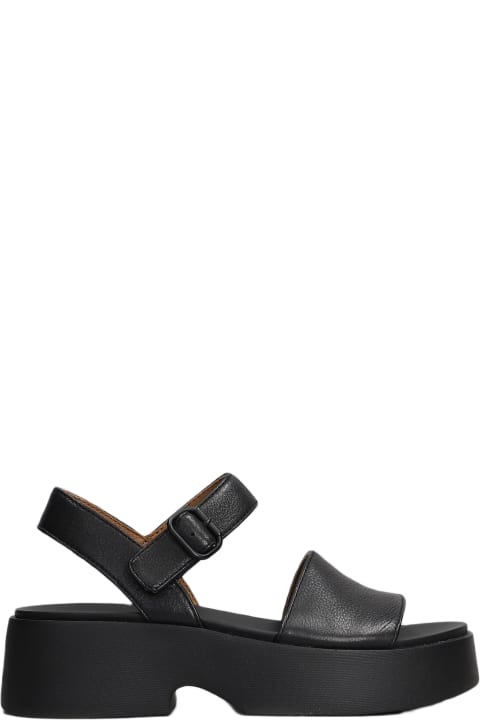 Camper Shoes for Women Camper Tasha Sandals In Black Leather