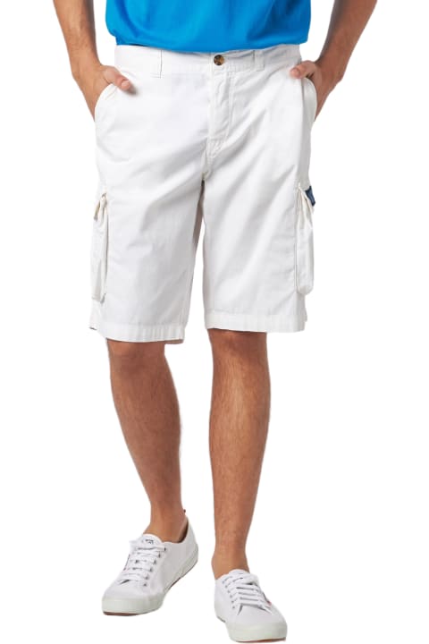 أدوات منزلية MC2 Saint Barth Man White Cotton Cargo Shorts