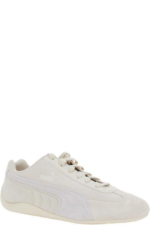 Puma for Kids Puma 'speedcat Og' White Low Top Sneakers With Logo Lettering On The Side And Formstrip Detail On The Side In Leather Unisex