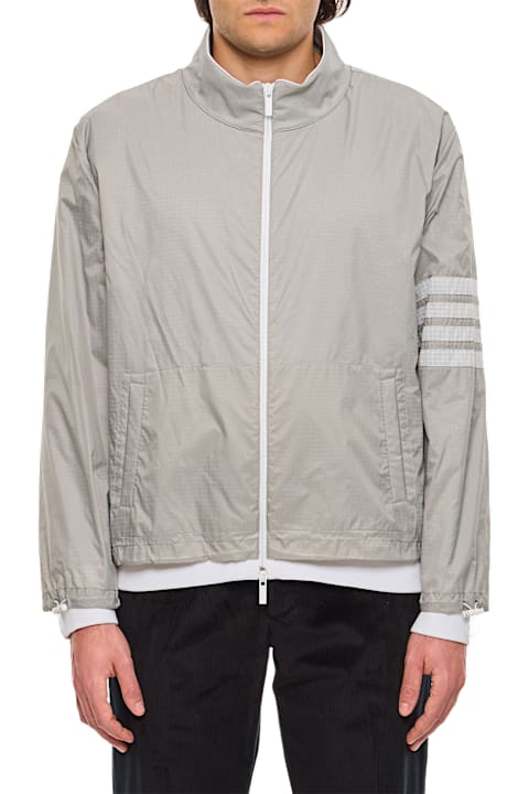Thom Browne Coats & Jackets for Men Thom Browne Funnel Neck Jacket W/ 4 Bar