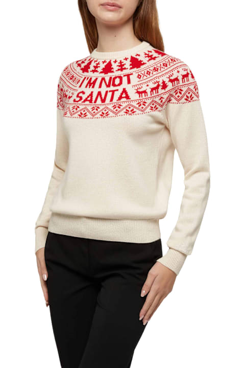 Homeware MC2 Saint Barth White Sweater New Queen With I
m Not Santa Jacquard