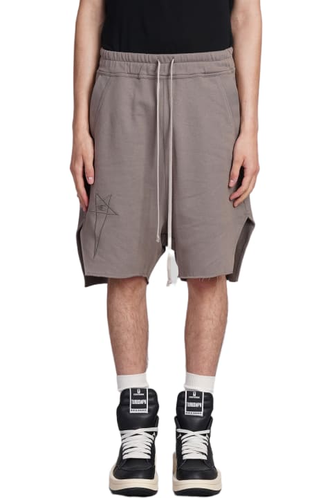 Rick Owens x Champion for Men Rick Owens x Champion Beveled Pods Shorts In Grey Cotton