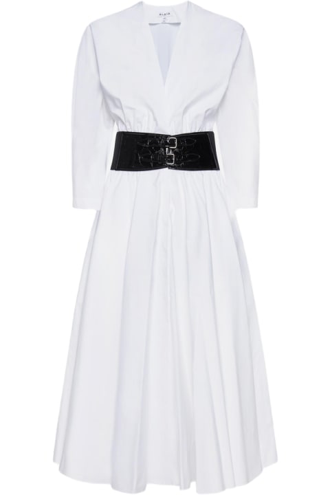 Alaia for Women Alaia Belted Cotton Dress