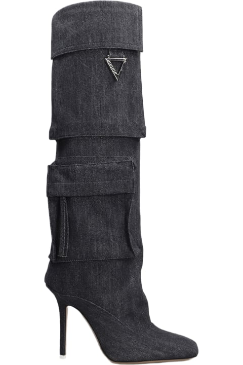 Boots for Women The Attico Sienna Boots In Grey Denim