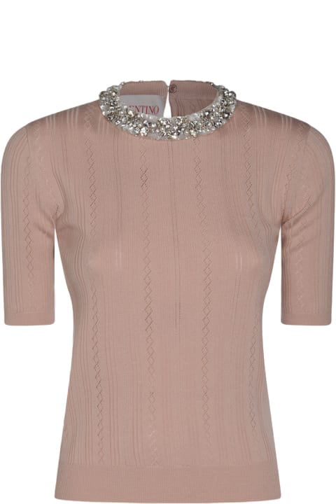 Valentino سترات لـ السيدات Valentino Nude Wool Knitwear