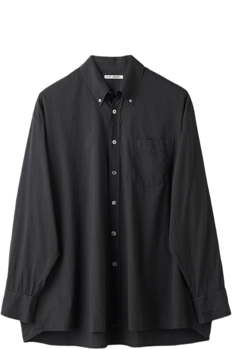 Our Legacy Shirts for Men Our Legacy Borrowed Bd Shirt Black cotton voile button-down shirt - Borrowed BD shirt