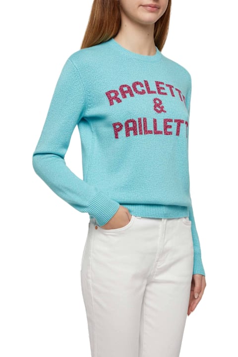 Homeware MC2 Saint Barth Water Green Sweater New Queen With Raclette 
Paillettes Sequins Lettering