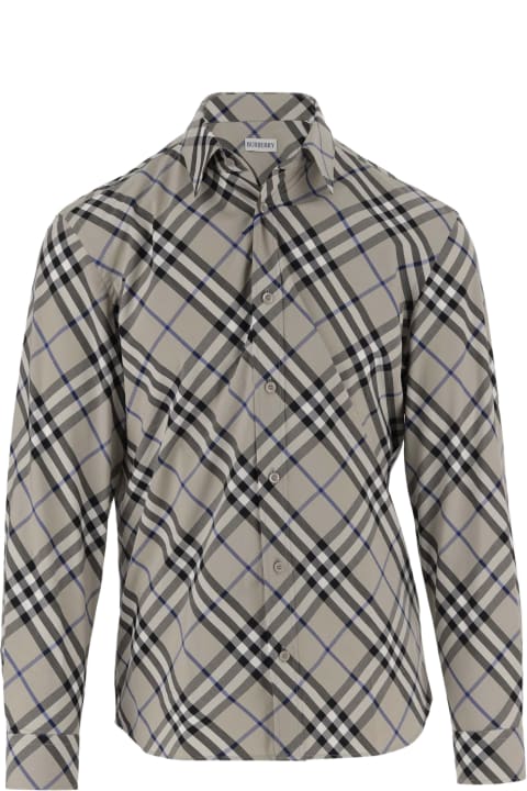 Clothing Sale for Men Burberry Cotton Shirt With Check Pattern