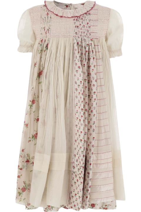Péro for Girls Péro Silk Dress With Floral Pattern