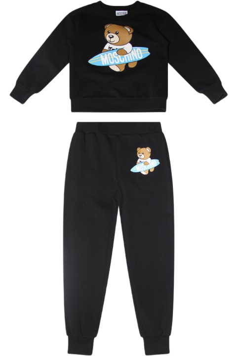 Moschino for Kids Moschino Black Cotton Jumpsuits