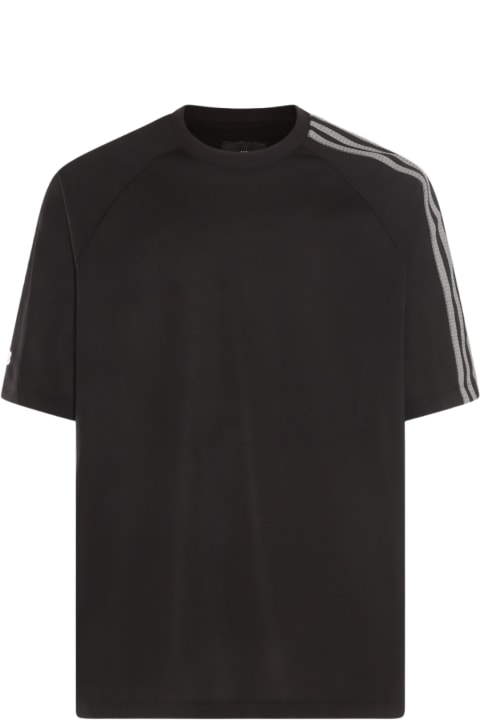 Y-3 Topwear for Men Y-3 Black And Grey Cotton T-shirt